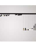 Foco colgante LED carril magnético Bola Magneto 10W Negro y Negro/Oro 110º de ángulo de apertura 3000K Triac ambiente
