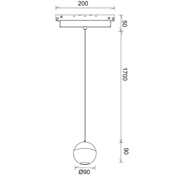 Foco colgante LED carril magnético Bola Magneto 10W Negro y Negro/Oro 110º de ángulo de apertura 3000K Triac