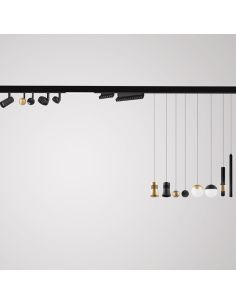 Foco colgante LED carril magnético Magneto 7W 3000K negro y negro/oro Con o sin Triac 2