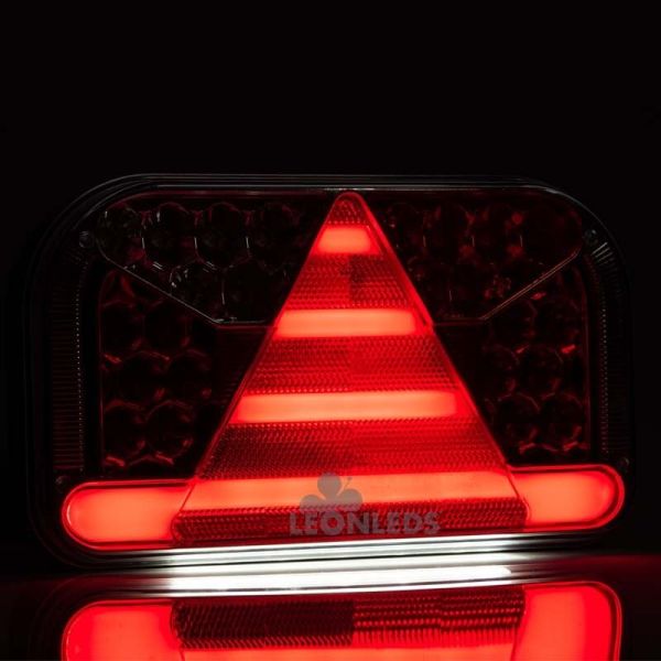 Piloto Trasero LED con triangulo con conector 5 Pin Bajonet 6 Funciones FT-170 Fristom | LeonLeds