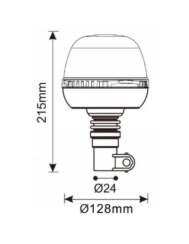 Dimensiones Rotativo LED Homologado ECE R10 CISPR Clase 5 | LeonLeds