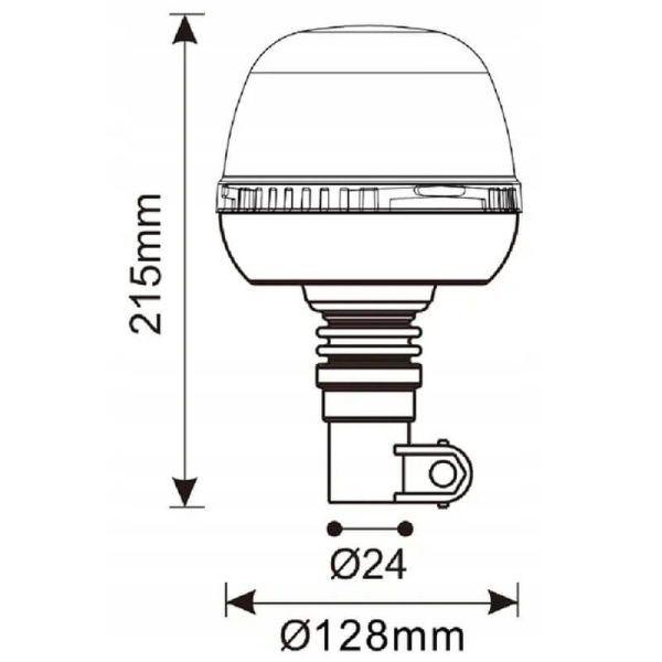 Dimensiones Rotativo LED Homologado ECE R10 CISPR Clase 5 | LeonLeds