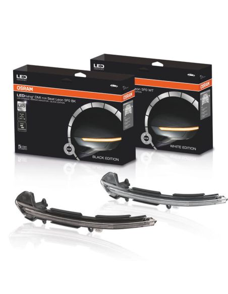 Clignotants dynamiques à LED pour finition miroir Noir LEDriving® LEDDMI 5F0 BK S Homologué Lot de 2. Seat Osram | LéonLeds