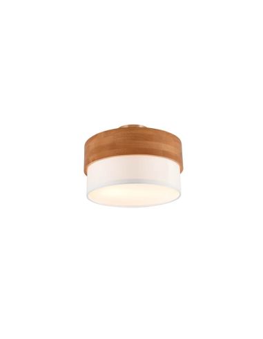 Plafón de techo redondo madera natural 30 cm Seasons 2xE14 40W