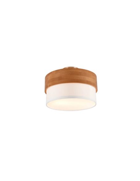 Plafón de techo redondo madera natural 30 cm Seasons 2xE14 40W