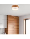 Plafón de techo redondo madera natural 30 cm Seasons 2xE14 40W ambiente