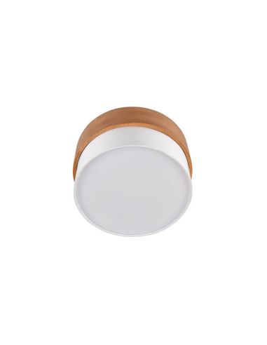 Plafón de techo redondo madera natural 30 cm Seasons 2xE14 40W sin luz