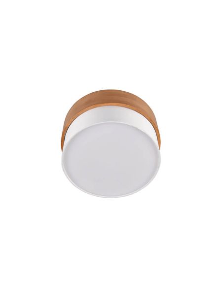 Plafón de techo redondo madera natural 30 cm Seasons 2xE14 40W sin luz