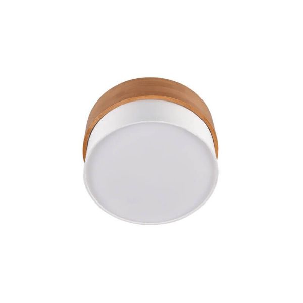 Plafón de techo redondo madera natural 30 cm Seasons 2xE14 40W sin luz