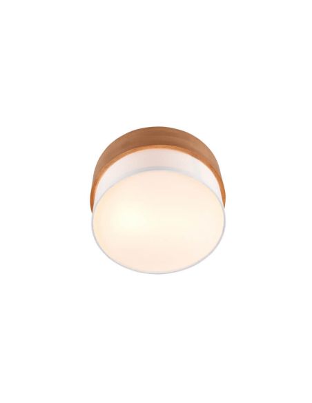 Plafón de techo redondo madera natural 30 cm Seasons 2xE14 40W con luz