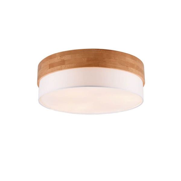 Candeeiro de teto redondo de madeira natural 50 cm Seasons 2xE14 40W