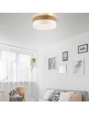 Plafón de techo redondo madera natural 50 cm Seasons 2xE14 40W ambiente