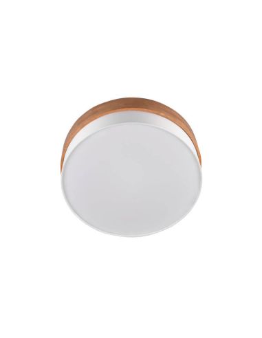 Plafón de techo redondo madera natural 50 cm Seasons 2xE14 40W detalle