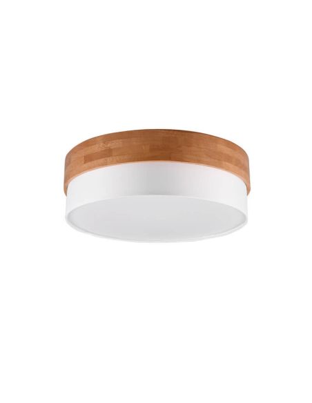 Plafonnier rond en bois naturel 50 cm Seasons 2xE14 40W détail