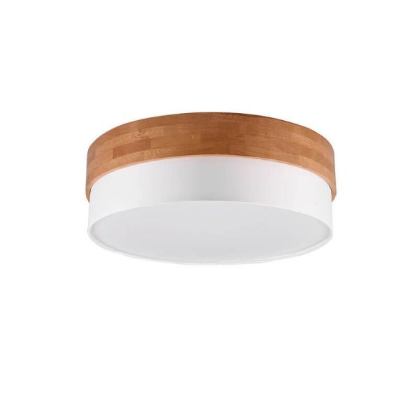 Plafón de techo redondo madera natural 50 cm Seasons 2xE14 40W detalle
