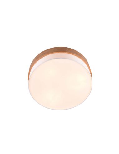 Plafón de techo redondo madera natural 50 cm Seasons 2xE14 40W con luz