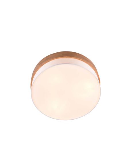 Plafón de techo redondo madera natural 50 cm Seasons 2xE14 40W con luz