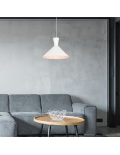 Lámpara de techo colgante metálica varios colores Enzo 1xE27 28W blanca 2