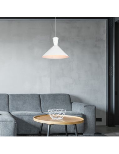 Lámpara de techo colgante metálica varios colores Enzo 1xE27 28W blanca ambiente