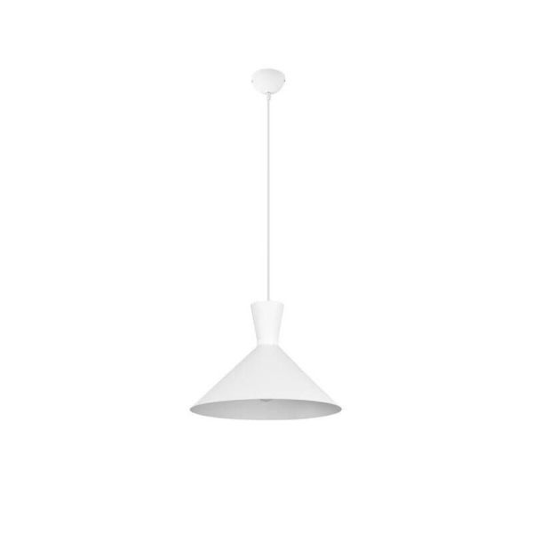 Lámpara de techo colgante metálica varios colores Enzo 1xE27 28W blanca sin luz