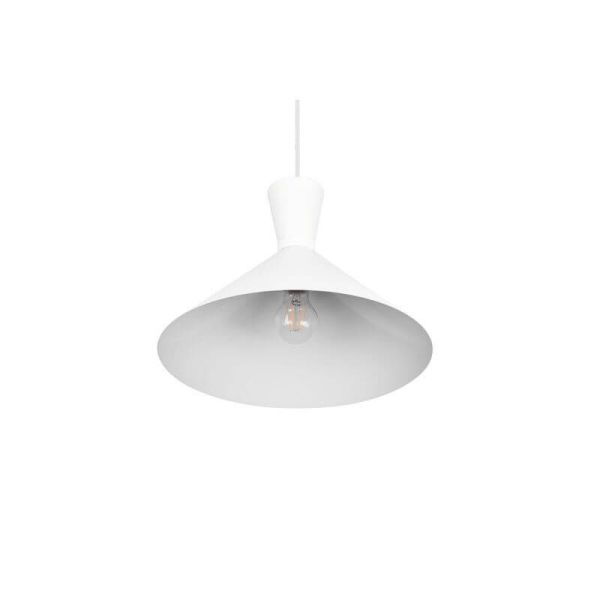 Lámpara de techo colgante metálica varios colores Enzo 1xE27 28W blanca detalle
