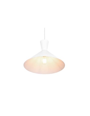 Lámpara de techo colgante metálica varios colores Enzo 1xE27 28W blanca detalle luz