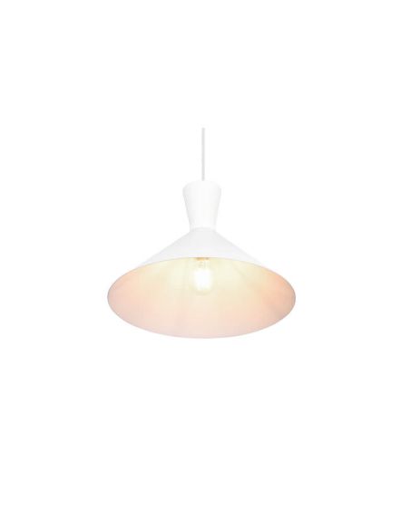 Lámpara de techo colgante metálica varios colores Enzo 1xE27 28W blanca detalle luz