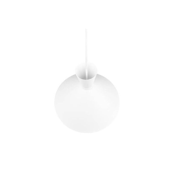 Lámpara de techo colgante metálica varios colores Enzo 1xE27 28W blanca detalle desde arriba