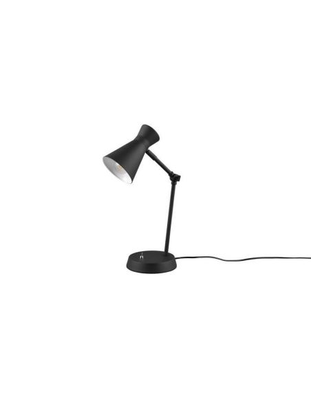 Candeeiro de mesa Enzo 1xE27 10W preto de metal flexível sem luz