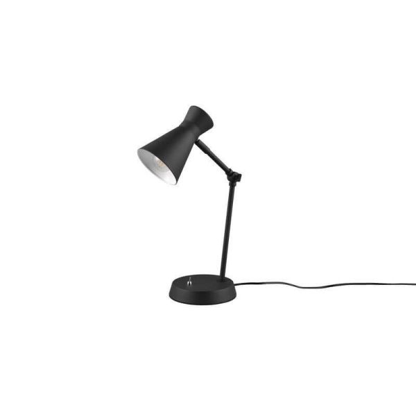 Candeeiro de mesa Enzo 1xE27 10W preto de metal flexível sem luz