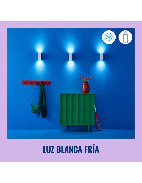 Foco de pared arriba y abajo con luz a todo color negro o blanco 2200-6500 (RGB) 4,7W  IP20 Wifi ambiente luz fria