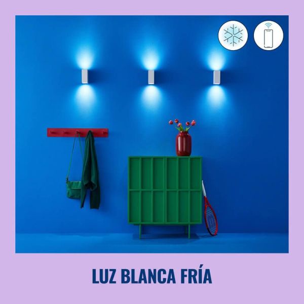 Spot mural haut et bas avec lumière polychrome noire ou blanche 2200-6500 (RGB) 4,7W IP20 Wifi lumière froide ambiante