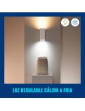 Foco de pared arriba y abajo con luz a todo color negro o blanco 2200-6500 (RGB) 4,7W  IP20 Wifi ambiente luz cálida