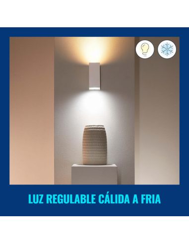 Refletor de parede para cima e para baixo com luz colorida preta ou branca 2200-6500 (RGB) 4,7 W IP20 Wifi luz ambiente quente