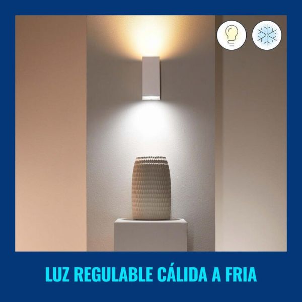 Foco de pared arriba y abajo con luz a todo color negro o blanco 2200-6500 (RGB) 4,7W  IP20 Wifi ambiente luz cálida