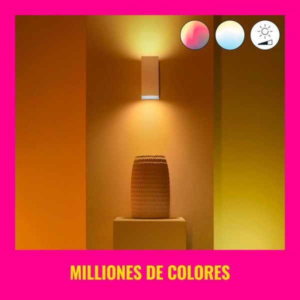 Foco de pared arriba y abajo con luz a todo color negro o blanco 2200-6500 (RGB) 4,7W  IP20 Wifi luz de colores