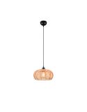 Lámpara de techo colgante rattan natural altura ajustable Inga 1xE27 40W