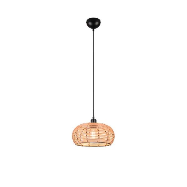 Lámpara de techo colgante rattan natural altura ajustable Inga 1xE27 40W