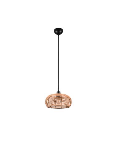 Lámpara de techo colgante rattan natural altura ajustable Inga 1xE27 40W sin luz