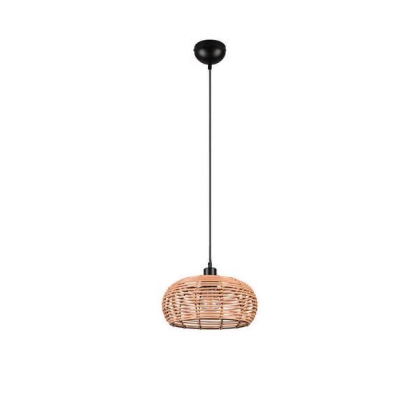 Lámpara de techo colgante rattan natural altura ajustable Inga 1xE27 40W sin luz