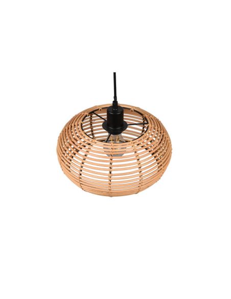 Lámpara de techo colgante rattan natural altura ajustable Inga 1xE27 40W detalle sin luz