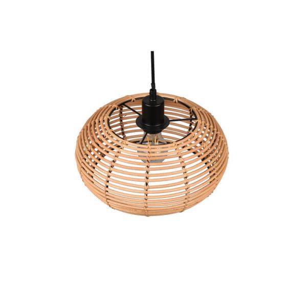 Lámpara de techo colgante rattan natural altura ajustable Inga 1xE27 40W detalle sin luz
