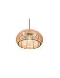 Plafonnier suspension en rotin naturel hauteur réglable Inga 1xE27 40W détail