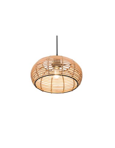 Luminária de teto suspensa em rattan natural altura regulável Inga 1xE27 40W detalhe