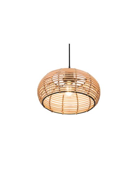 Luminária de teto suspensa em rattan natural altura regulável Inga 1xE27 40W detalhe
