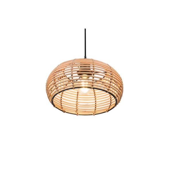 Plafonnier suspension en rotin naturel hauteur réglable Inga 1xE27 40W détail