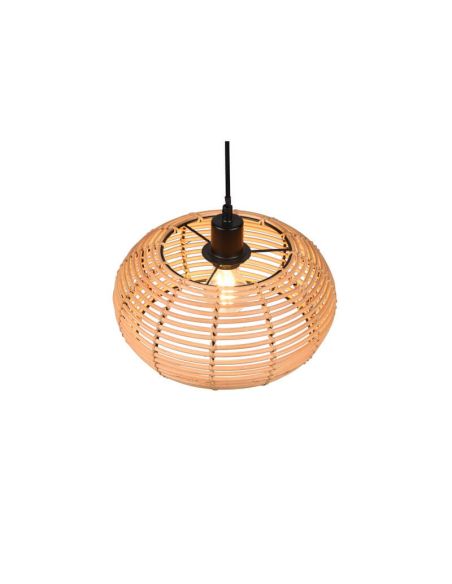 Lámpara de techo colgante rattan natural altura ajustable Inga 1xE27 40W detalle desde arriba