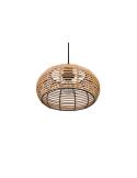 Plafonnier suspendu en rotin naturel hauteur réglable Inga 1xE27 40W sans lumière