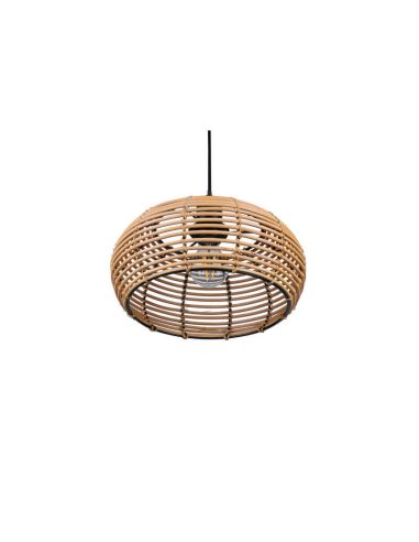Lámpara de techo colgante rattan natural altura ajustable Inga 1xE27 40W sin luz
