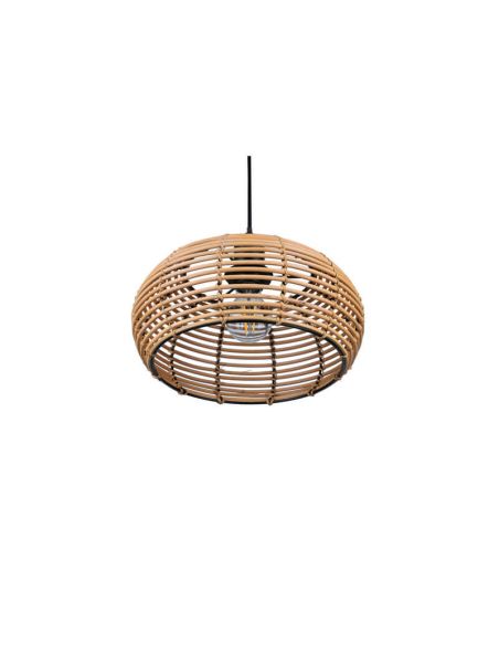 Luminária de teto suspensa em rattan natural altura regulável Inga 1xE27 40W sem luz